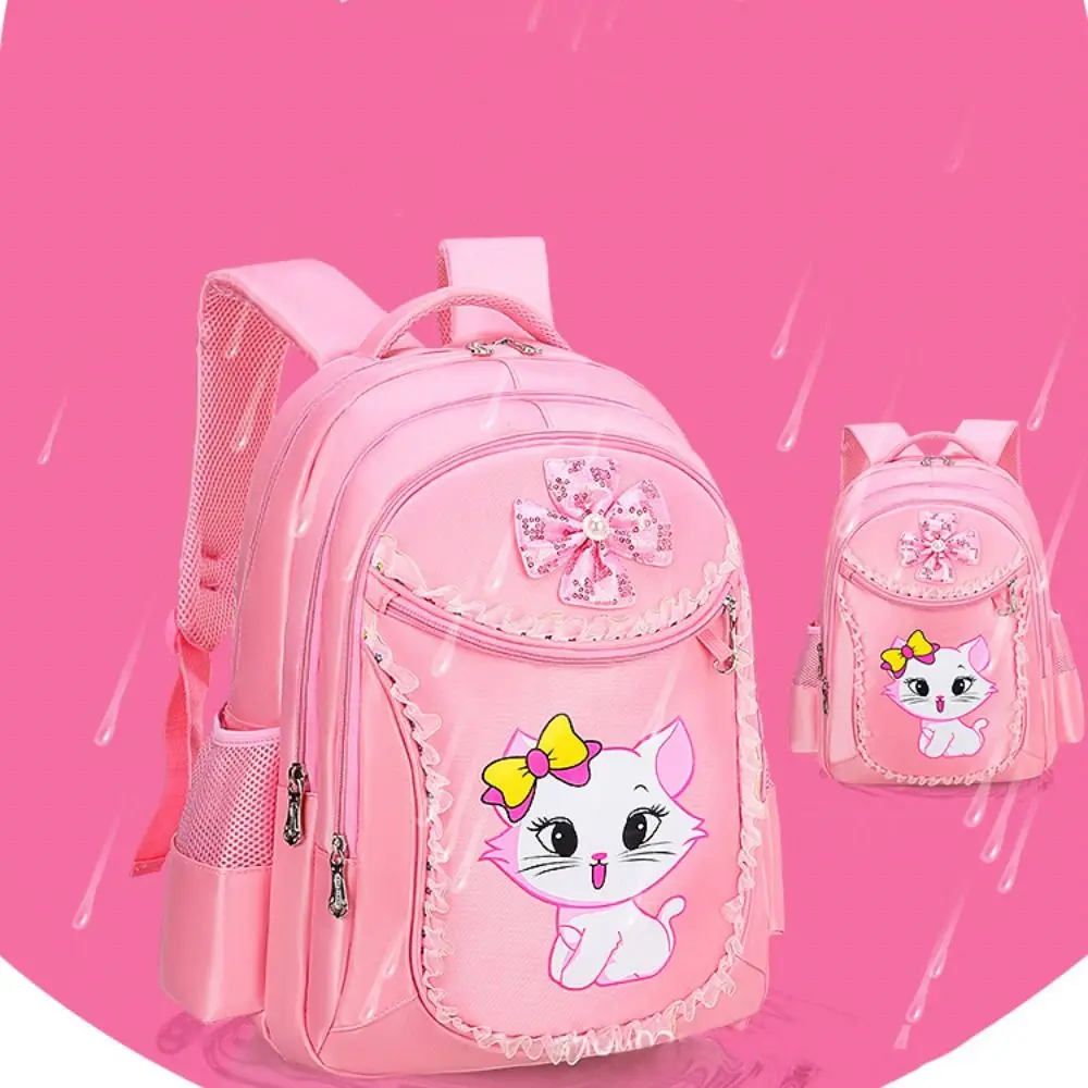 Multi-function Princess Cat Backpack New Kindergarten Bags Waterproof Dual Shoulder Bag Cute Doll Handbag Girl