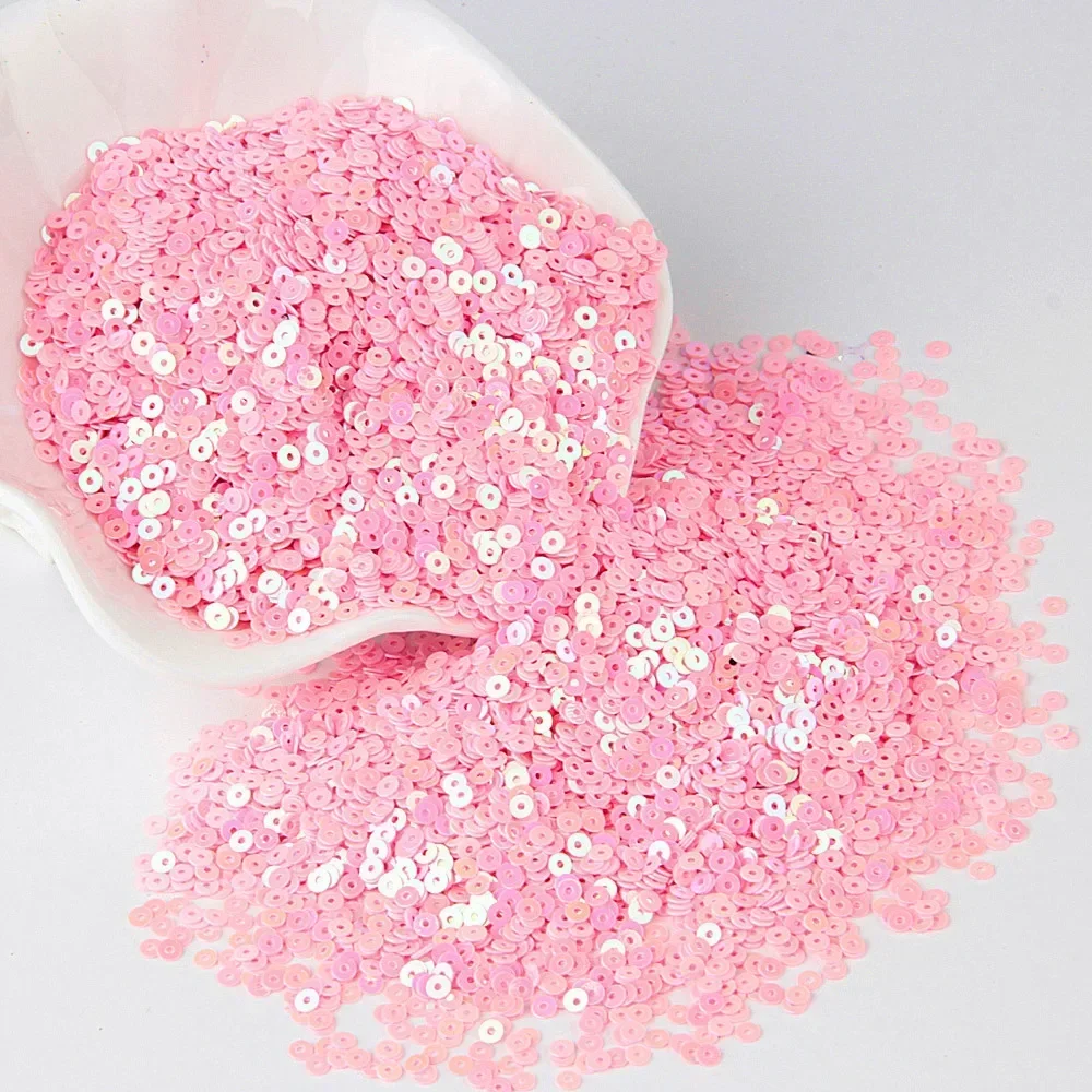 Pink Sequins 3mm-30mm Flat Round PVC Loose Sequins for Craft Paillette Sewing Decoration DIY Accessory Lentejuelas Para Coser