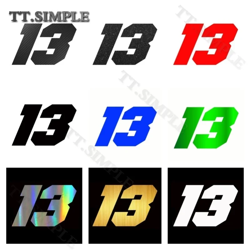 

Светоотражающая виниловая наклейка на автомобиль с номером 13, забавная наклейка для украшения автомобиля