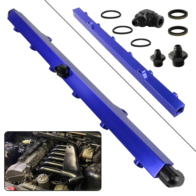 Fuel Injector Rail Fitting Kit For BMW 3-Series E36 E46 M50 M52 M54 325i 328i 323i M3 Z3 E39 528i Engine Black/Blue