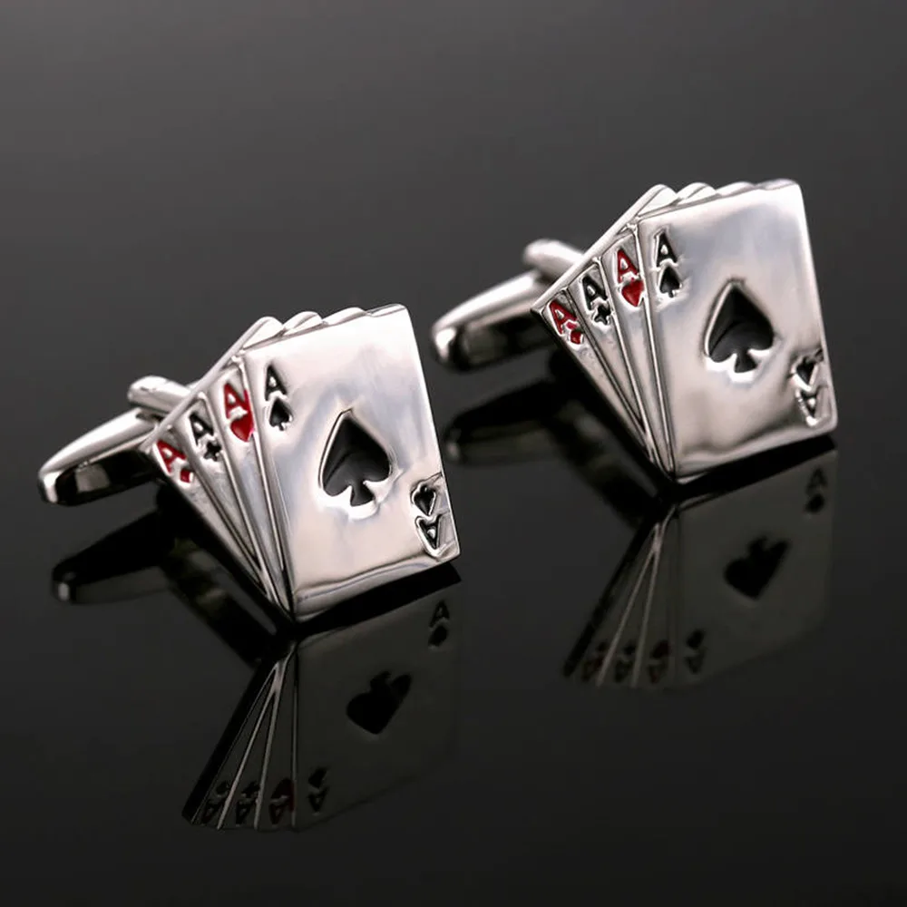 VAGULA Cuff links French Shirt Square Button Bonito Gemelos Top Luxury Brand Enamel Poker Design Cufflinks 258
