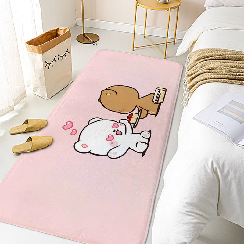 Cute Rug for Kids Bedroom M-Milkmocha Bear Bathroom Kitchen Mat Anti Slip Funny Doormat Entrance Door Carpet for Children's Room