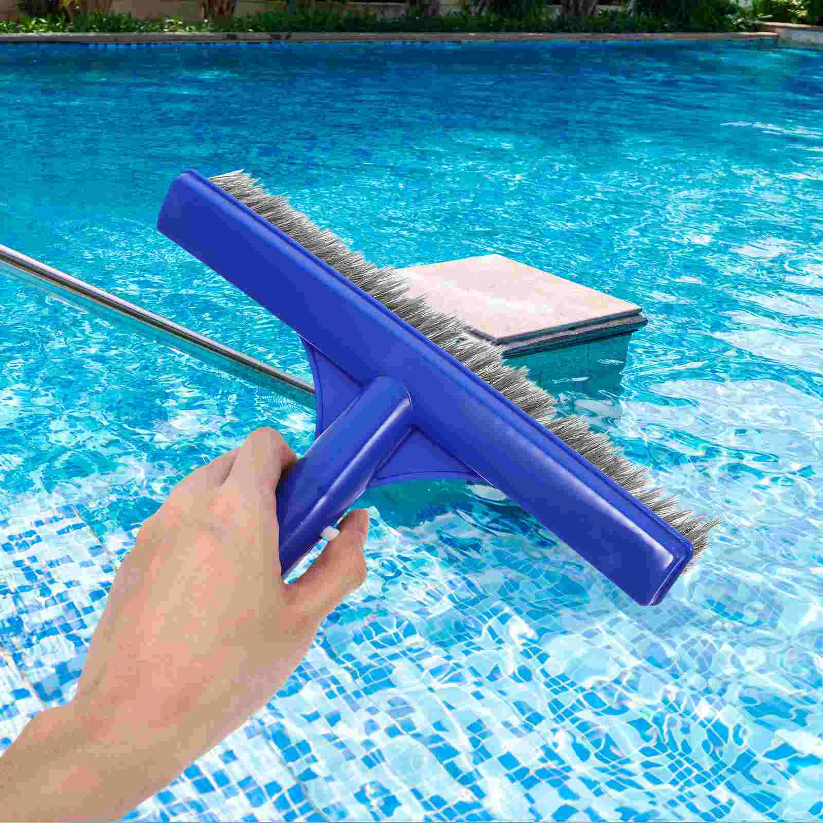 

Wire Pool Brush for Cleaning Swimming Scrub Abs Alloy Head Pools Metal Portable Tile