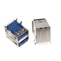 5 Pcs Hi speed USB Dual 3.0 Socket 90 Degree USB 3.0 Jack Female Charging Connector Female AF type For Laptop Notebook Computer