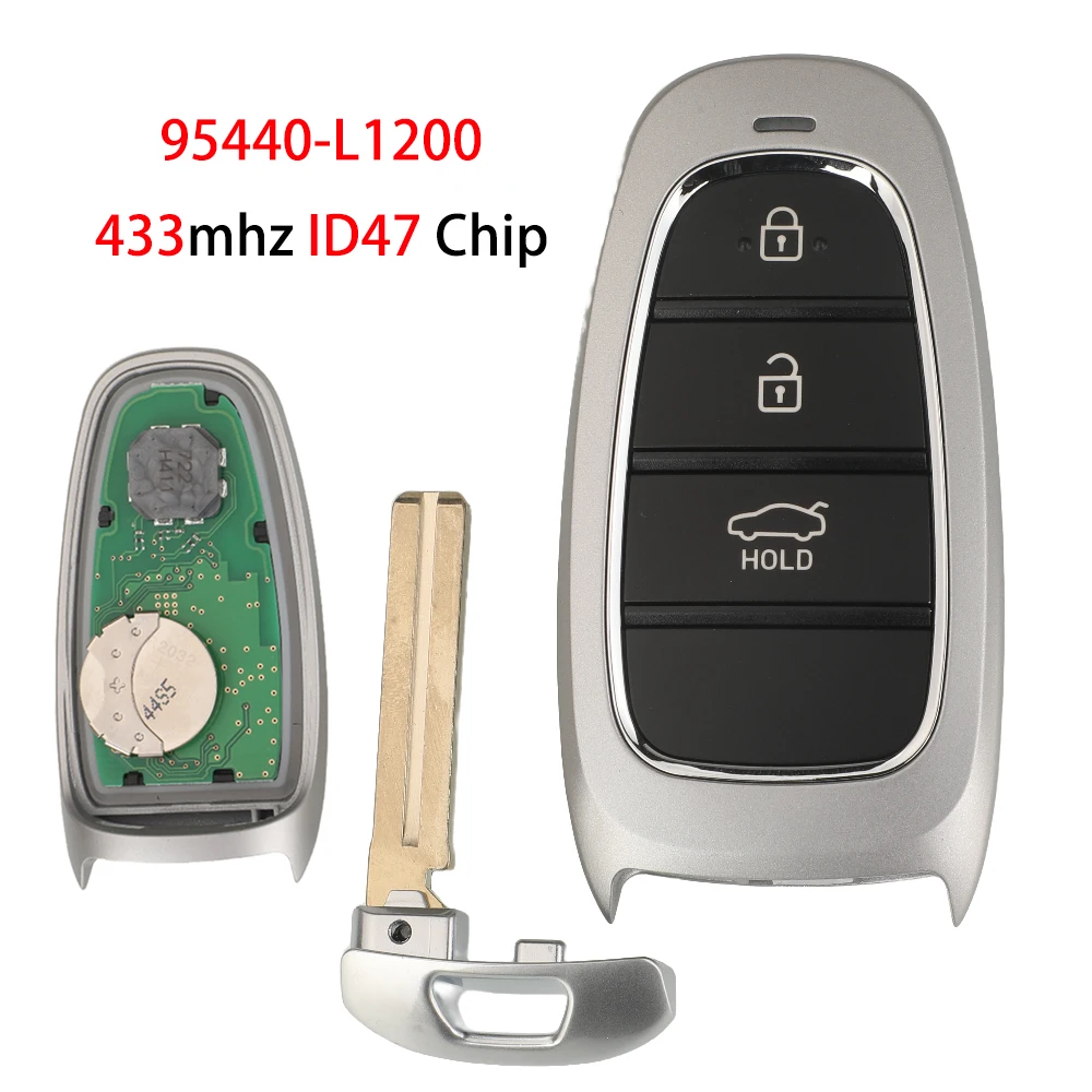 

jingyuqin 433mhz ID47 Chip FCCID:95440-L1200 3 Buttons Car Remote Key For Hyundai Sonata 2020+ Auto Control Fob