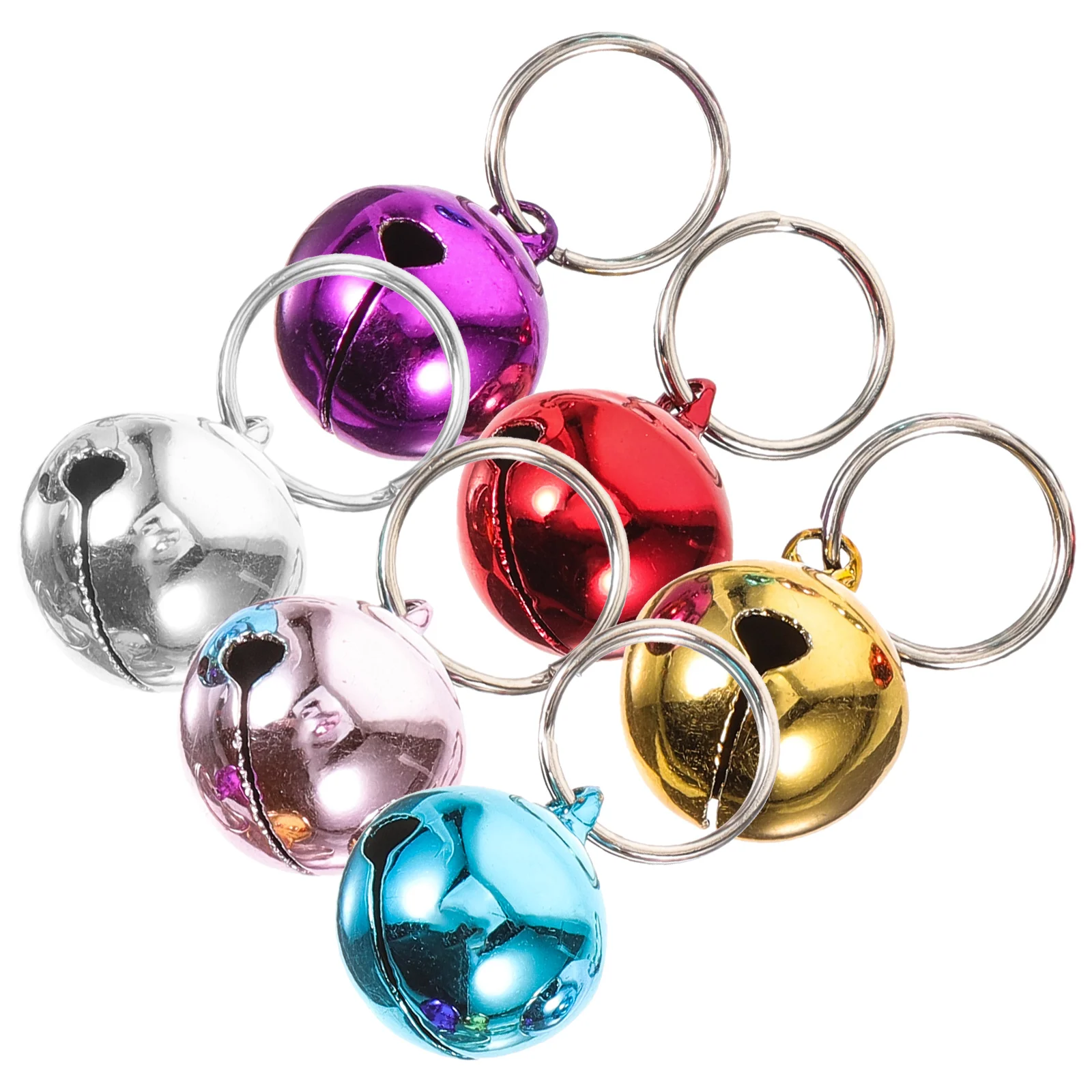 

6 Pcs Bell Accessories Colorful Stainless Steel Dog Collar Bells Pet Hanging Cat Pendant Metal Charming Sound Christmas