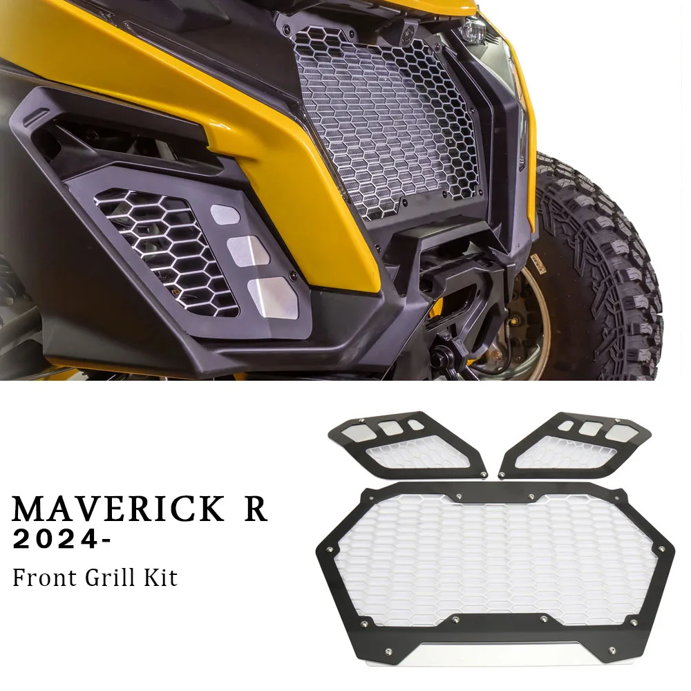 

New Front Grill Kit Black Radiator Guards Set UTV For Can-Am maverick R Maverick MAVERICK R 2024 2025