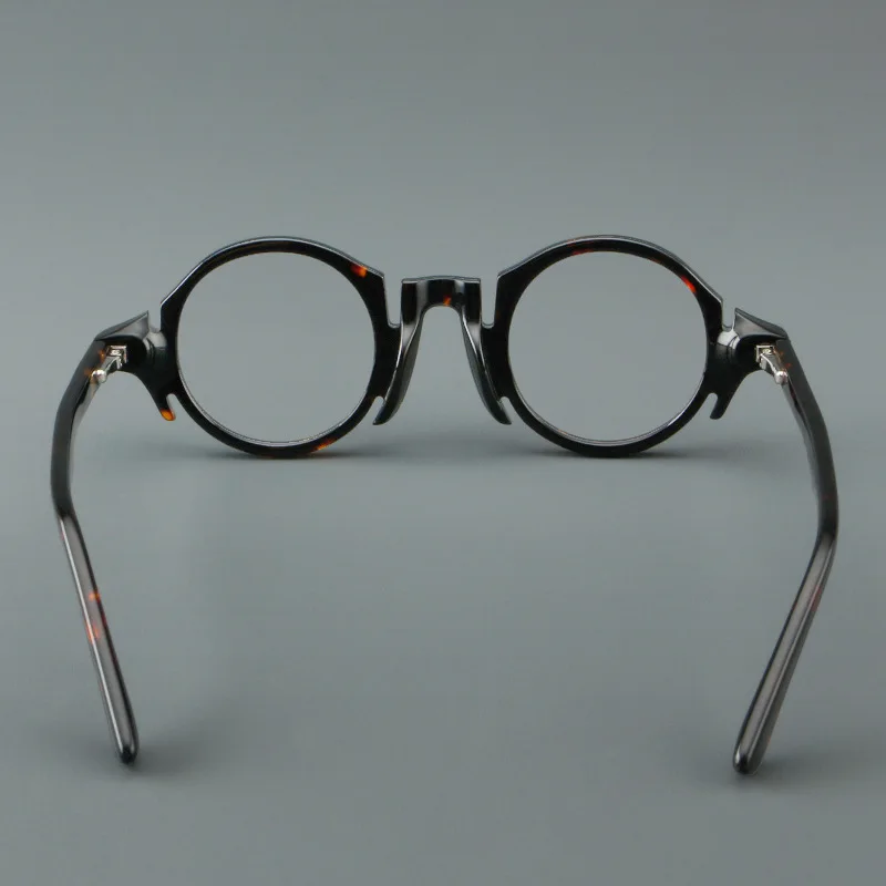 Hochwertige Acetat Anti Blaulicht Lesebrille Runde Retro Feder scharnier Harz Presbyopic Brille benutzer definierte 50 ~ 600 # – Detail 3