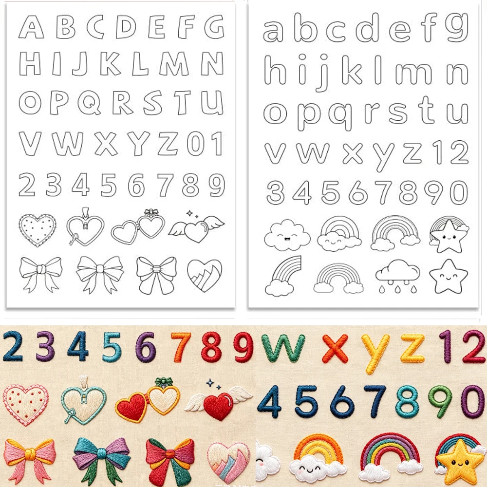 스틱앤스티치 알파벳 프리 프린트 패턴 수용성 자수 스테 - Embroidery Alphabet Designs 리뷰 및 가격