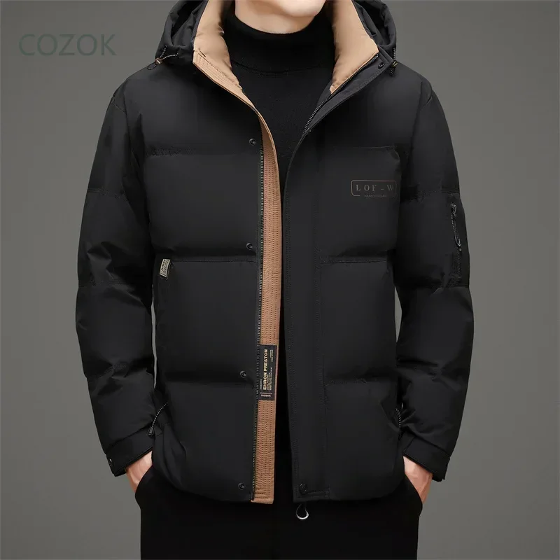 

Removable Hat Short Down Jacket Designer Clothes Men Duck Down Padding Jackets Man Casual Man Sack 2024 Men's Winter Jacket