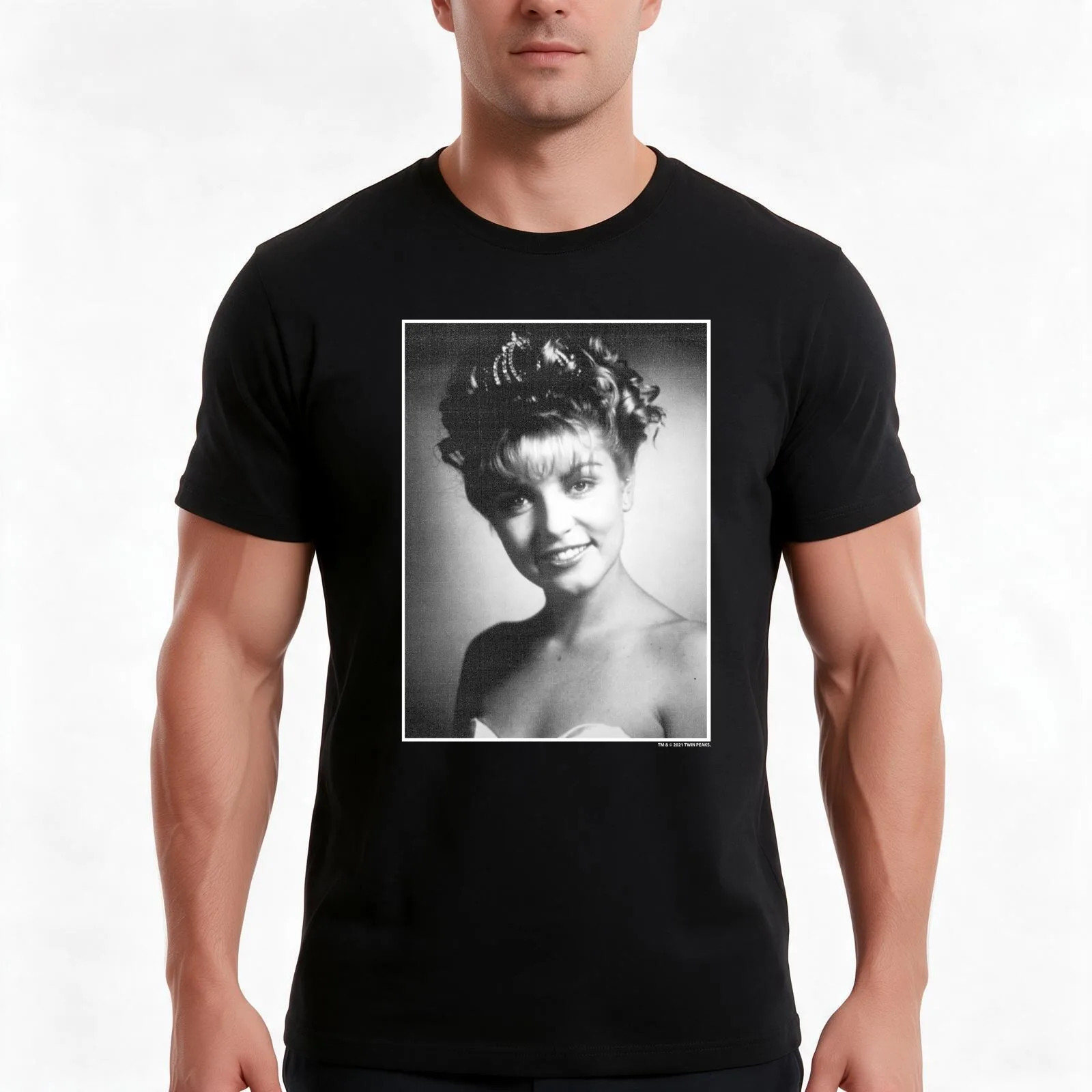 Twin Peaks Laura Palmer Black & White Vintage Photo T-Shirt, Summer Casual Cotton Tee, Oversized Streetwear Tops, 100% Cotton
