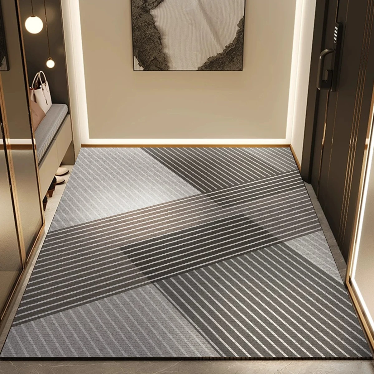 Modern Minimalism Entry Door Mat Anti-slip Hallway Carpet Welcome Rug Dirt Trapping Washable Rugs Entrance Doormat Home Decorate