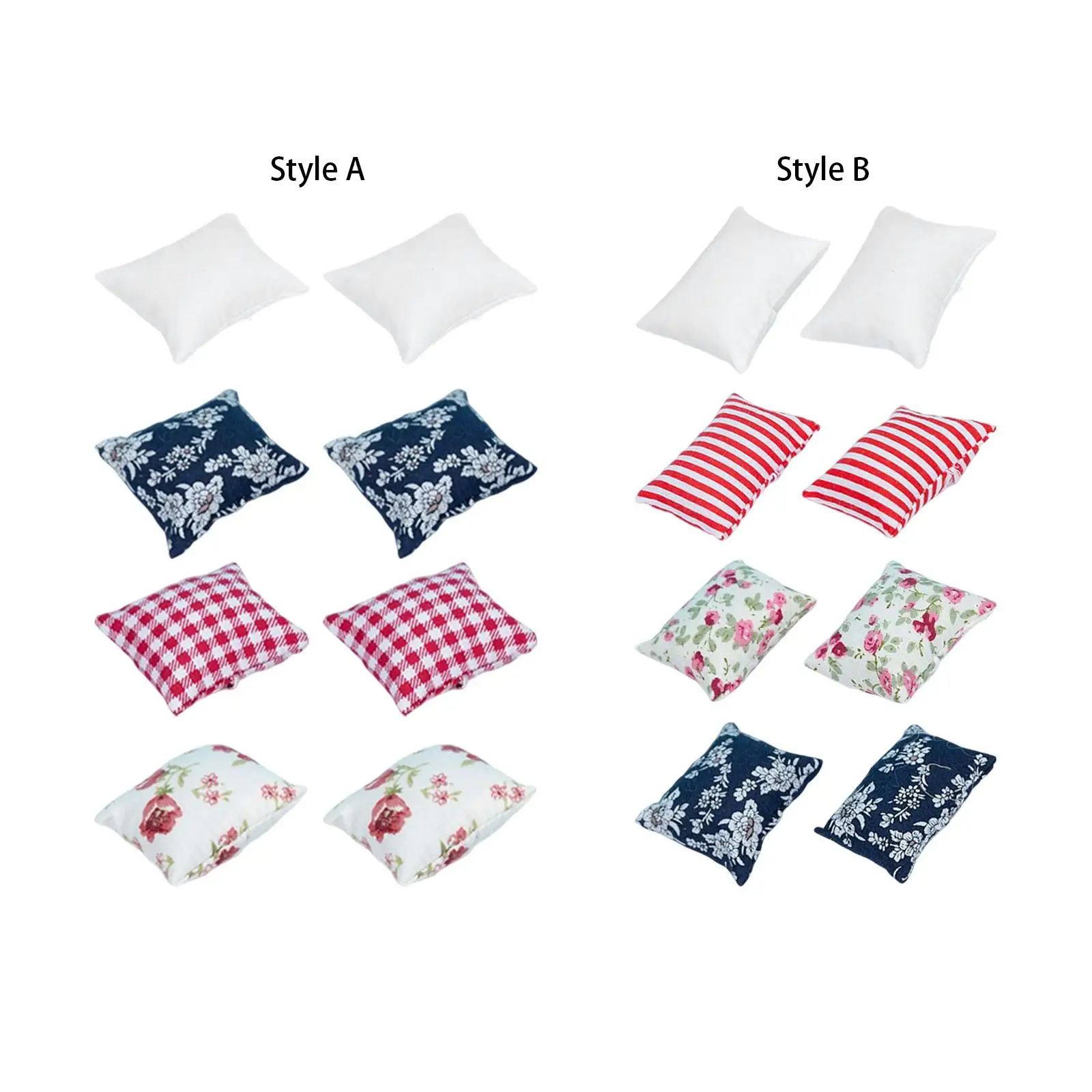 8 pezzi 1:12 cuscino per casa delle bambole, micro paesaggio divano letto accessori modello giocattolo,
