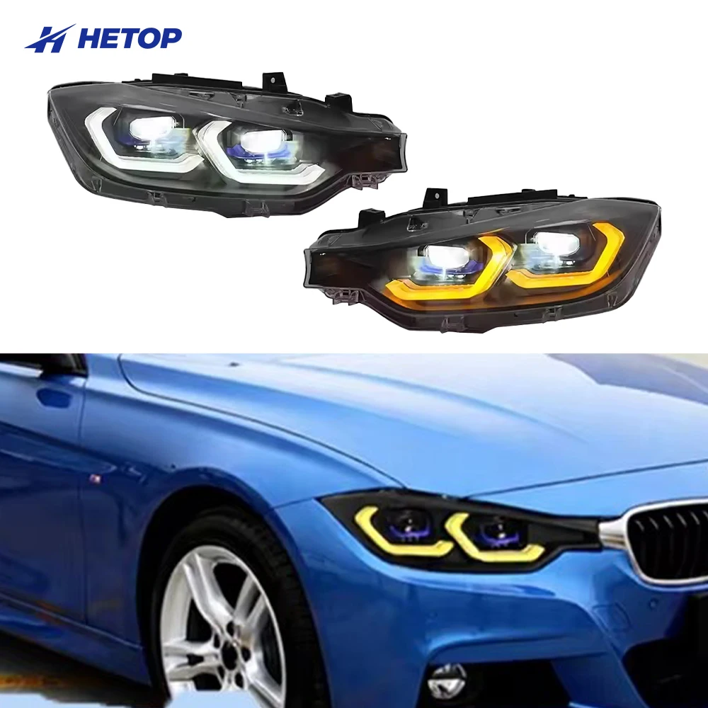 

HETOP F30 2012-2019 Двухцветные лазерные фары с обновленными линзами и ДХО для BMW 3 серии F31 F35, Plug and Play