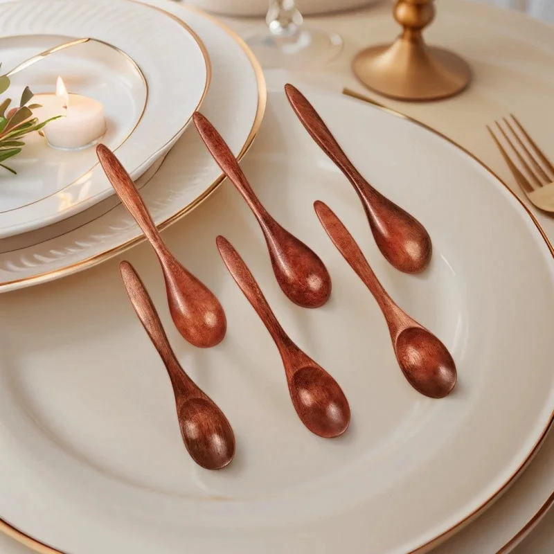 

Natural Wood Spoon Bamboo Cooking Utensil Coffee Kitchen Teaspoon Tableware Accessories Spoon Teaspoons for Tea Stirring Spoon