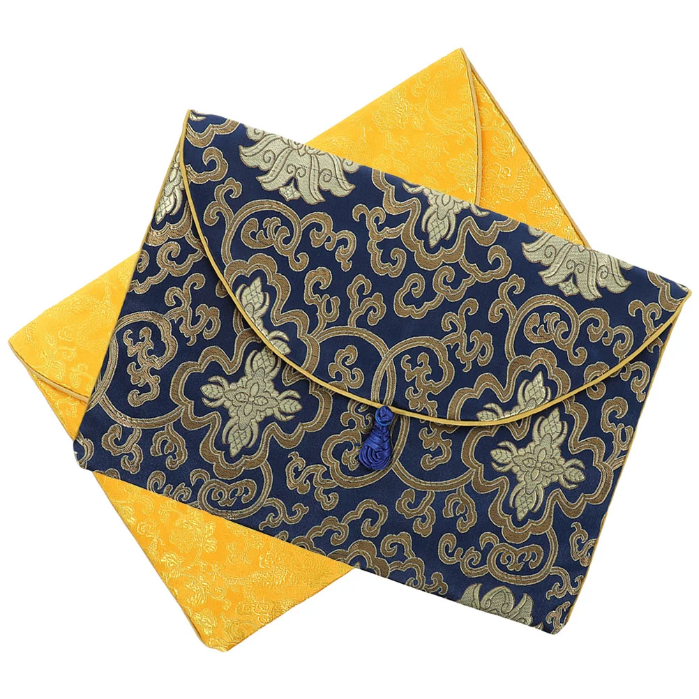 

2Pcs Buddhist Scripture Storage Pouch Embroidery Brocade Organizer Jewelry Sundries Bag Creative Small Gift Wrapping Container