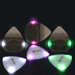 Miwayer LED Luminous Guitar Pick - ABS Electric Heart-shaped Guitar Picks With Three-Color Light Options (White/Green/Purple)