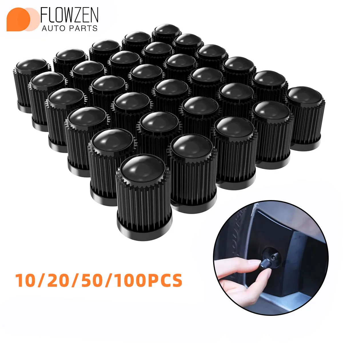 10/20/50/100 PCS Car Valve Cap Plastic Wheel Tire Air Stem Cover Black Tyre Valve Caps for Car Motorcycles Bike Bicycle