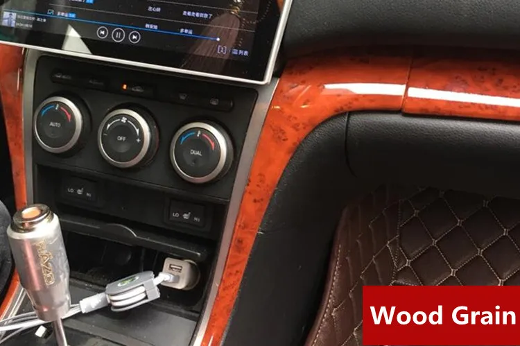 Wood Grain Car Interior Styling Center Console Gear Panel Sticker Cover for Mazda 6 2009 2010 2011 2012 2013 2014 2015 2016