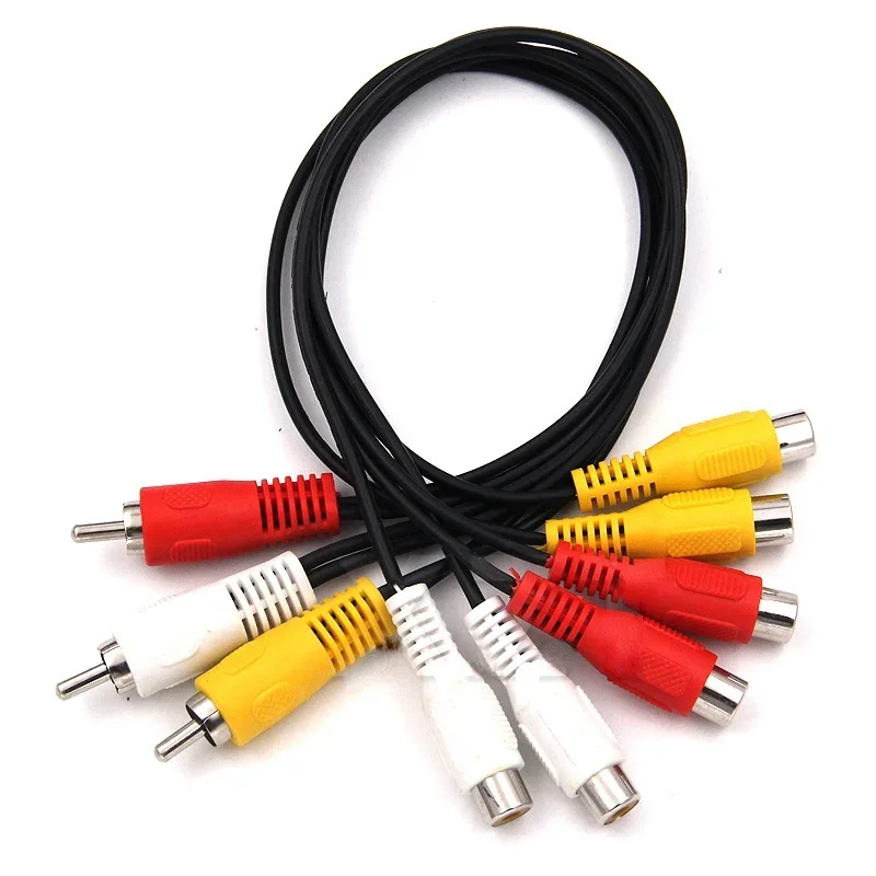 Audio TV DVD Video Adapter AV Cable RCA Split Cable Male To 2 Female 3 RCA Male To 6 RCA Female Plug Splitter 3RCA Adapter Cable