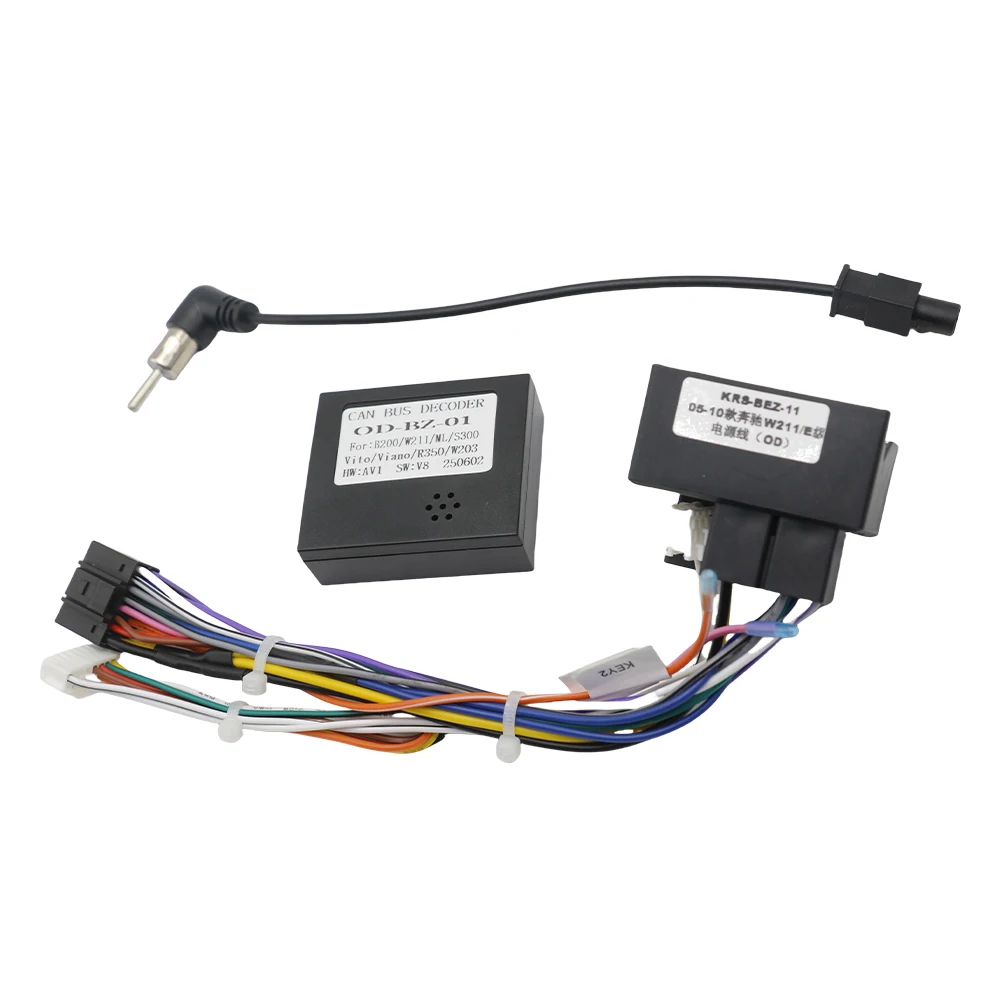 Quadlock 16 Pin Wiring Harness Adapter CANBUS Decoder for Mercedes Benz E Class W211 Connector Car Android Head Unit Wire Cable view 6