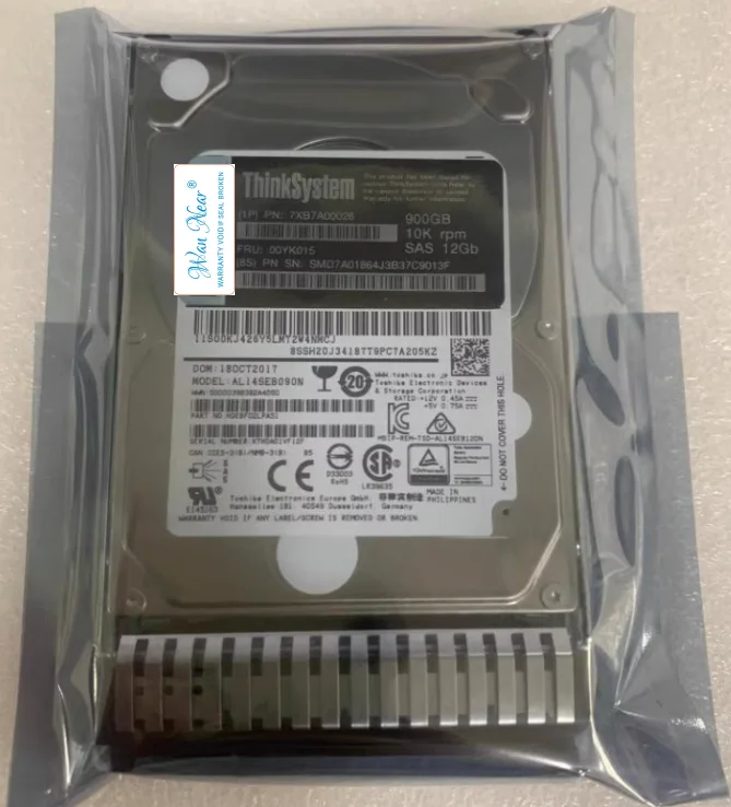 

For 7XB7A00026 00YK015 2.5" 900GB 10K SAS 12Gb Hot Swap 512n HDD 900G