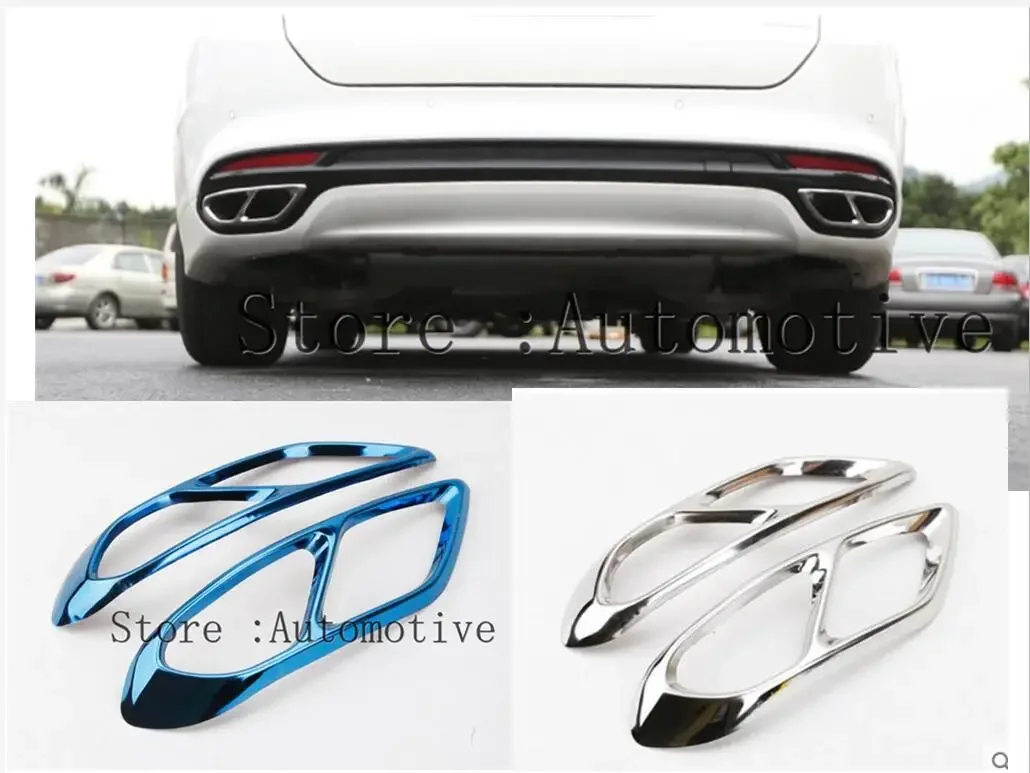 For Ford Mondeo/Fusion Sedan 2013-2019 Car Rear Dual Exhaust Muffler End Pipe Stickers Cover Trims Accessories Stainless Steel