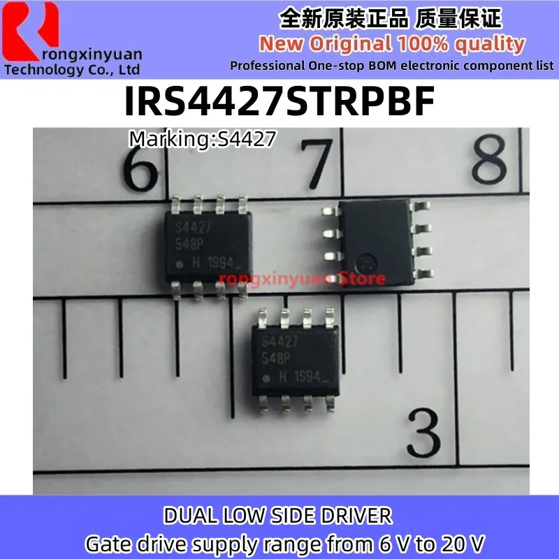IRS4427STRPBF IRS4427SPBF S4427 IRS4427 IRS4427S SOP-8 DUAL LOW SIDE DRIVER Gate drive supply range from 6V to 20V Chip 100% New