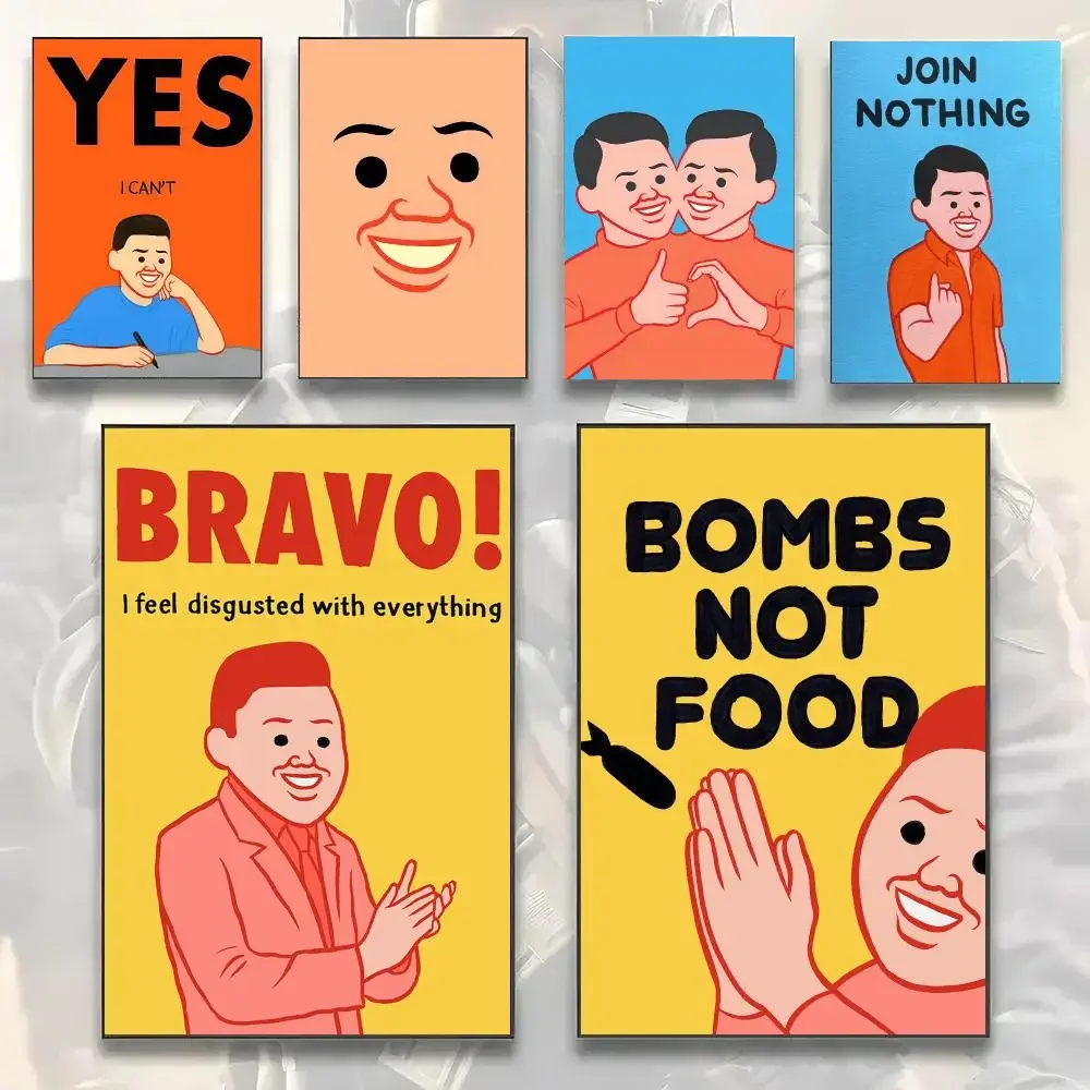 Funny Art J-Joan Cornella Painting Calligraphy Modern Canvas Wall Art Prints for Living Room Decor | Wall Decals