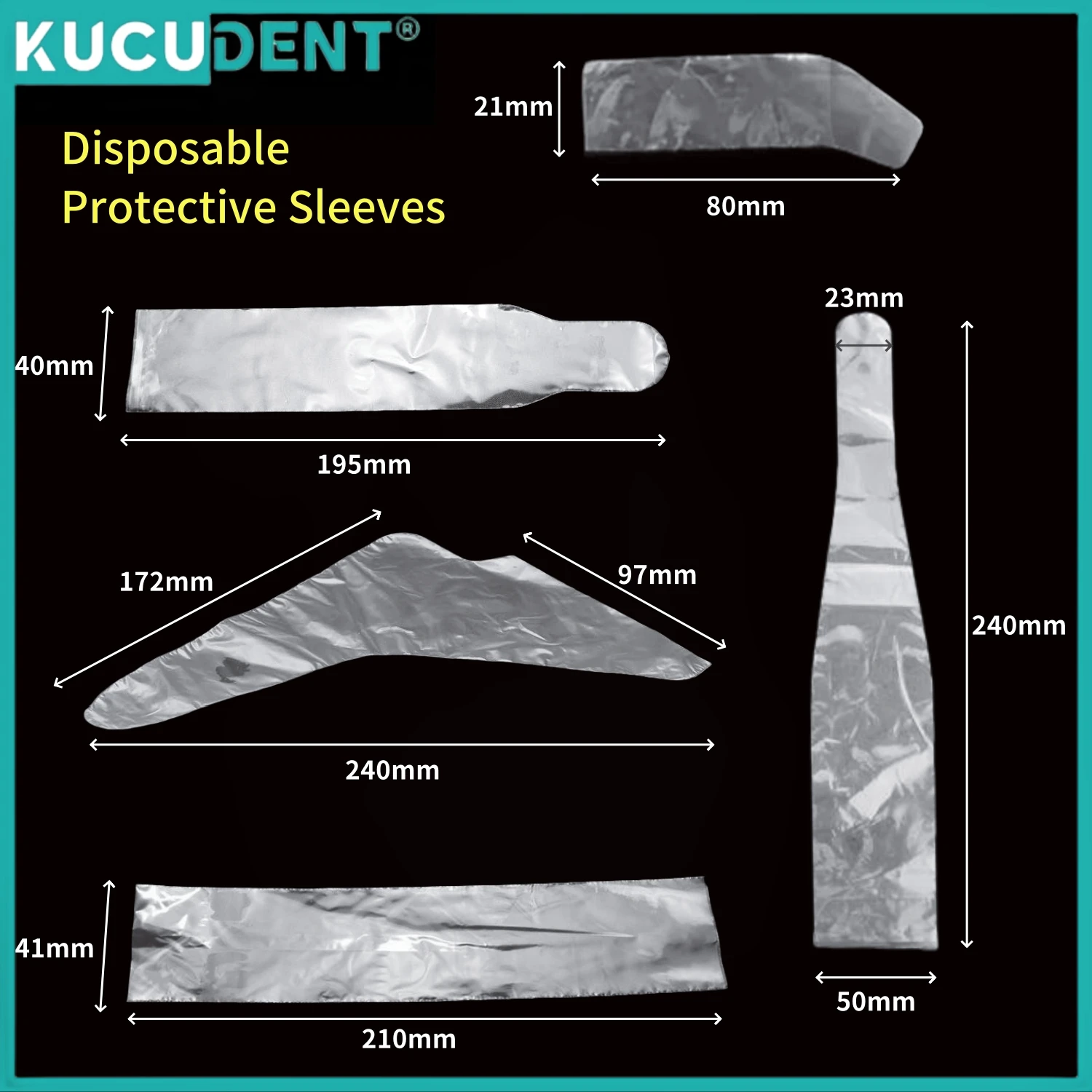 KUCUDENT Dental Disposable Protective Sleeve for Intraoral Camera X-Ray Sensor Scaler Handle Light Guide Rod Sheath Film Cover