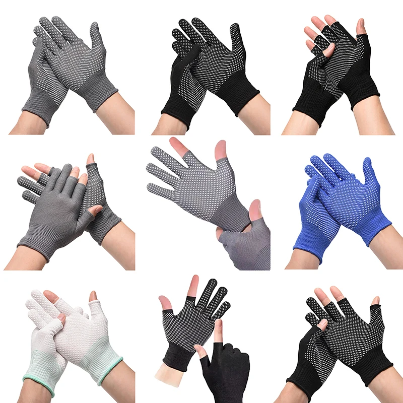 6pairs Gloves Thin Labor Protection Wear-Resistant Nylon Work Breathable Glue Non-Slip Packing Work Mold Handling Outdoor Riding