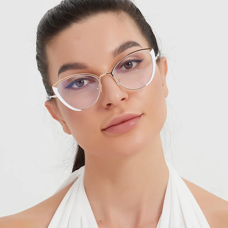 

Anti-Blue Light Rays Eyeglasses Frame Women Cat Eye Glasses Brand Designer Clear Lens Computer Optical Eyewear