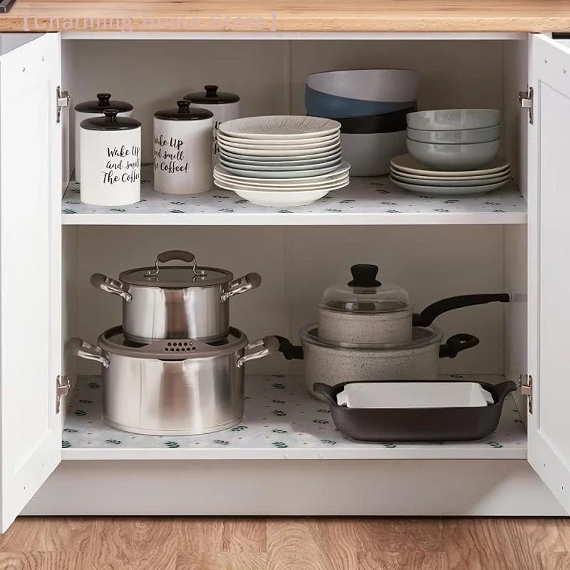 【M】4Pcs Kitchen Cabinet Liners EVA Shelf Drawer Mat Non-Adhesive Waterproof Anti-Slip Anti-Dust Fridge Table Mat For Home Use