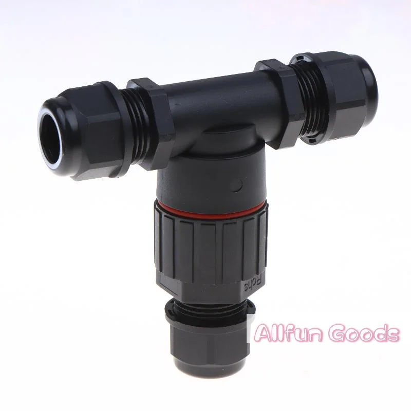 1Pcs Quick Screw Connect Push-in Terminals IP68 T Shape Waterproof Electric Connector 2/3/4/5Pin For Junction Box Wire Connector