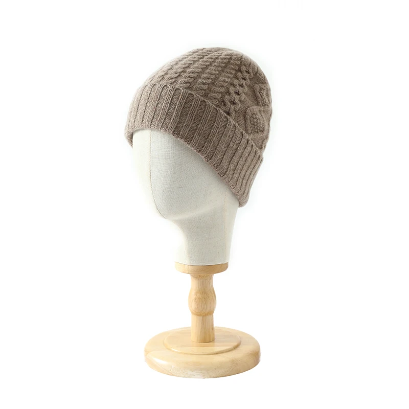 

ZOCEPT 100%Merino Wool Hat For Women&Men Causal Outdoor Soft Warm Winter Beanies Hats Female Solid Jacquard Knitted Cap Men Caps