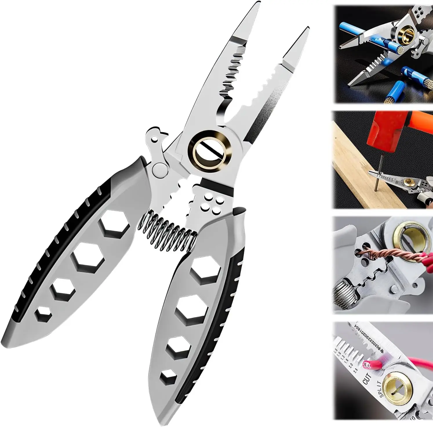 

7-Inch Multipurpose Wire Stripper,Wire Strippers And Crimping Tool,Heavy Duty Multi-Purpose Electrical Wire Stripping Tool