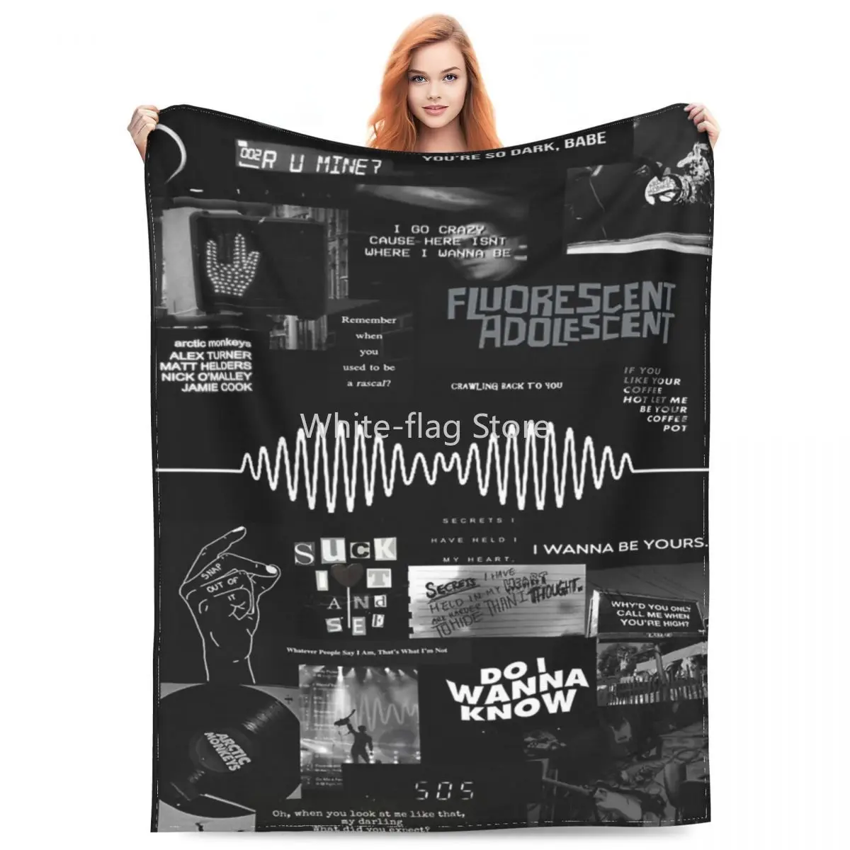 

Arctic Monkeys Rock Band Blankets Flannel Decoration Vintage Cozy Warm Throw Blanket for Bedding Bedroom Bedspreads