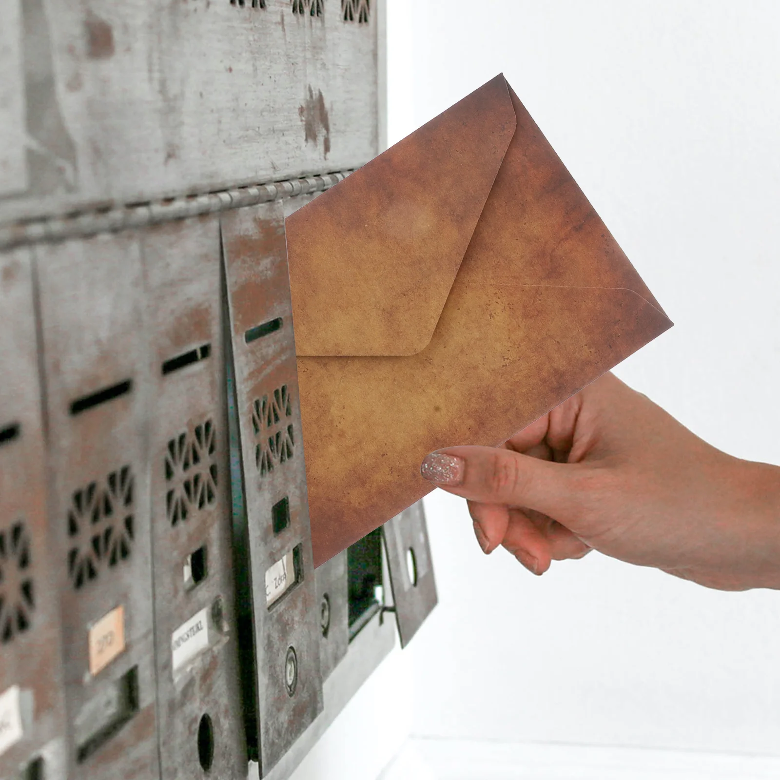 5Sets Retro Stationery Envelopes Kraft Paper Material Small Convenient Photo Letter Card Holder Packaging