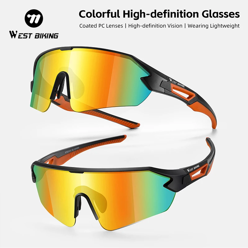 

Велосипедные очки WEST BIKING, легкие солнцезащитные очки в большой оправе HD MTB, ветрозащитные очки для шоссейного велосипеда, мужские и женские спортивные очки