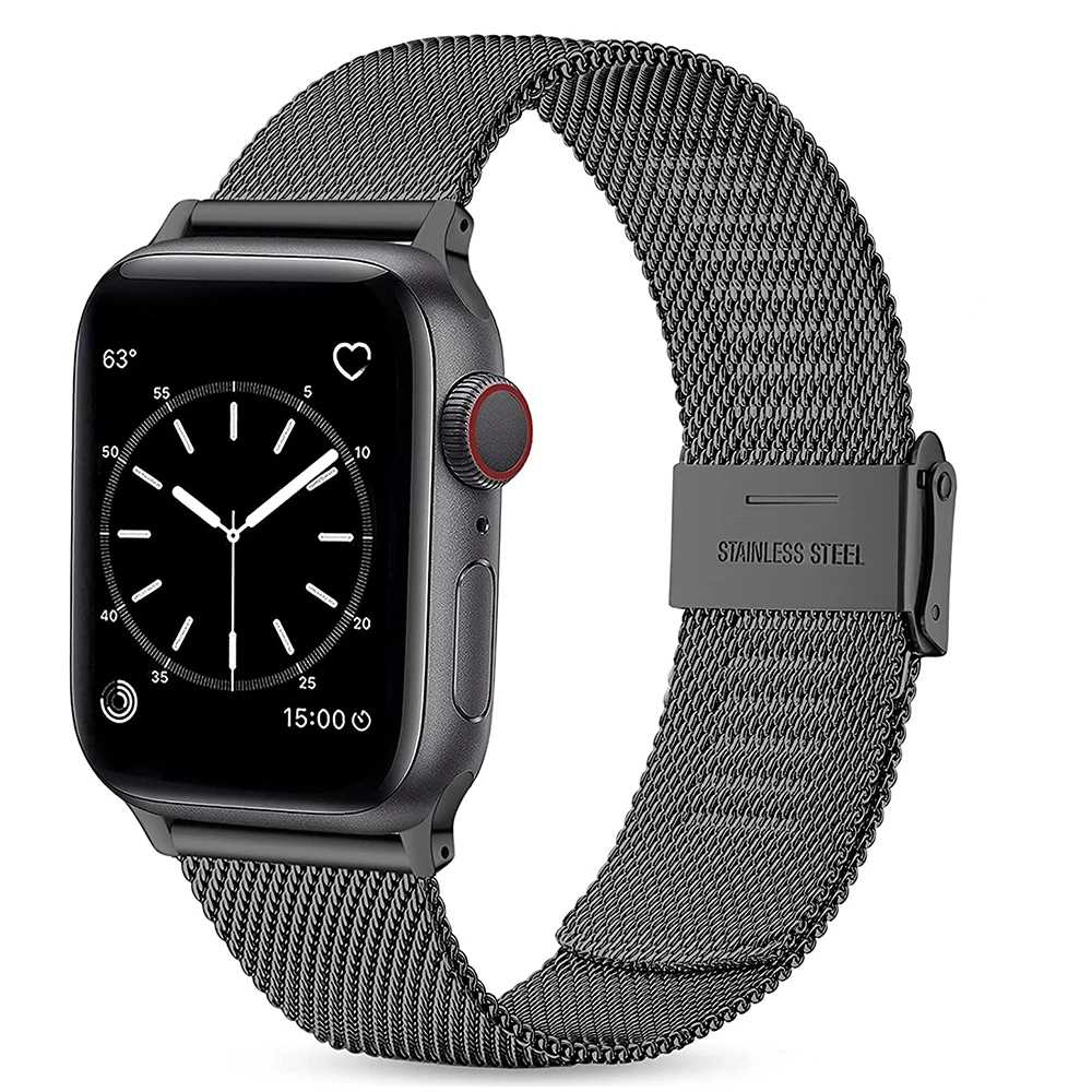 Milanese  Stainless Steel band For Apple Watch S9/8/S7/6/SE/5/4/3/2/1 band Series 38/42MM/40/44MM/41/45MM Bracelet metal strap