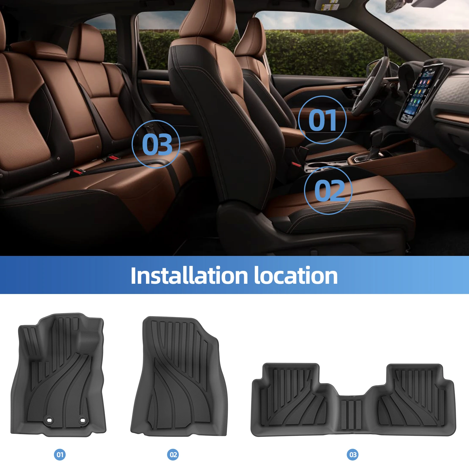 لسوبارو فورستر 2025 2026 الحصير سيارة واقية حصيرة اكسسوارات السيارات وسادة للقدم البضائع بطانة فرش داخلي للسيارات حصيرة فقط تناسب الدفة اليسرى #2