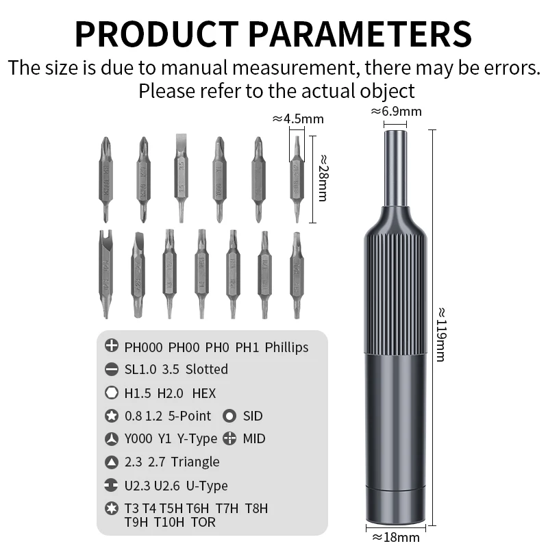 LUXIANZI 27 in 1 Screwdriver Set S2 Alloy Steel Magnetic Bits Pen Portable Household Small Precision Repair Tool Screw Driver