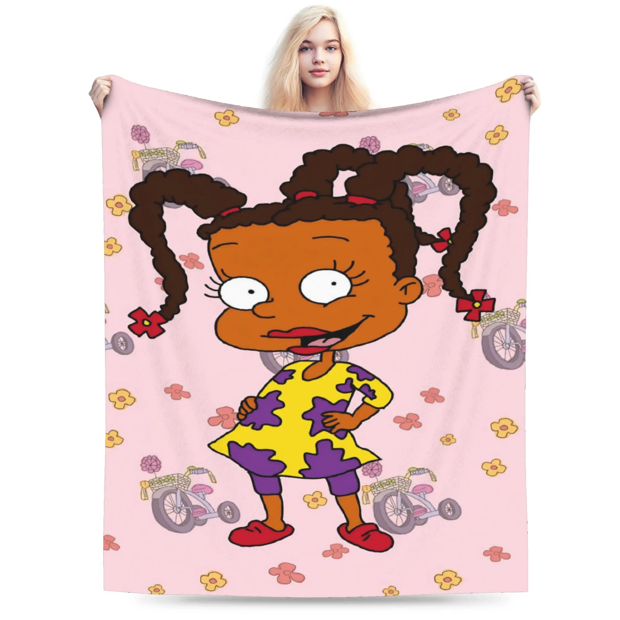 Cartoon R-Rugrats Throw Blanket for Couch  Soft Fuzzy Plush Blanket 50x60 Inches Multi-size Bedspread for All Seasons