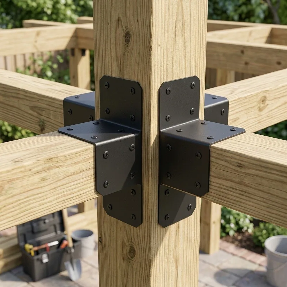 Home Renovation As Shown Steel Brackets Joist Anchor Connector Brackets Bracket for versatile Applications Black Finish