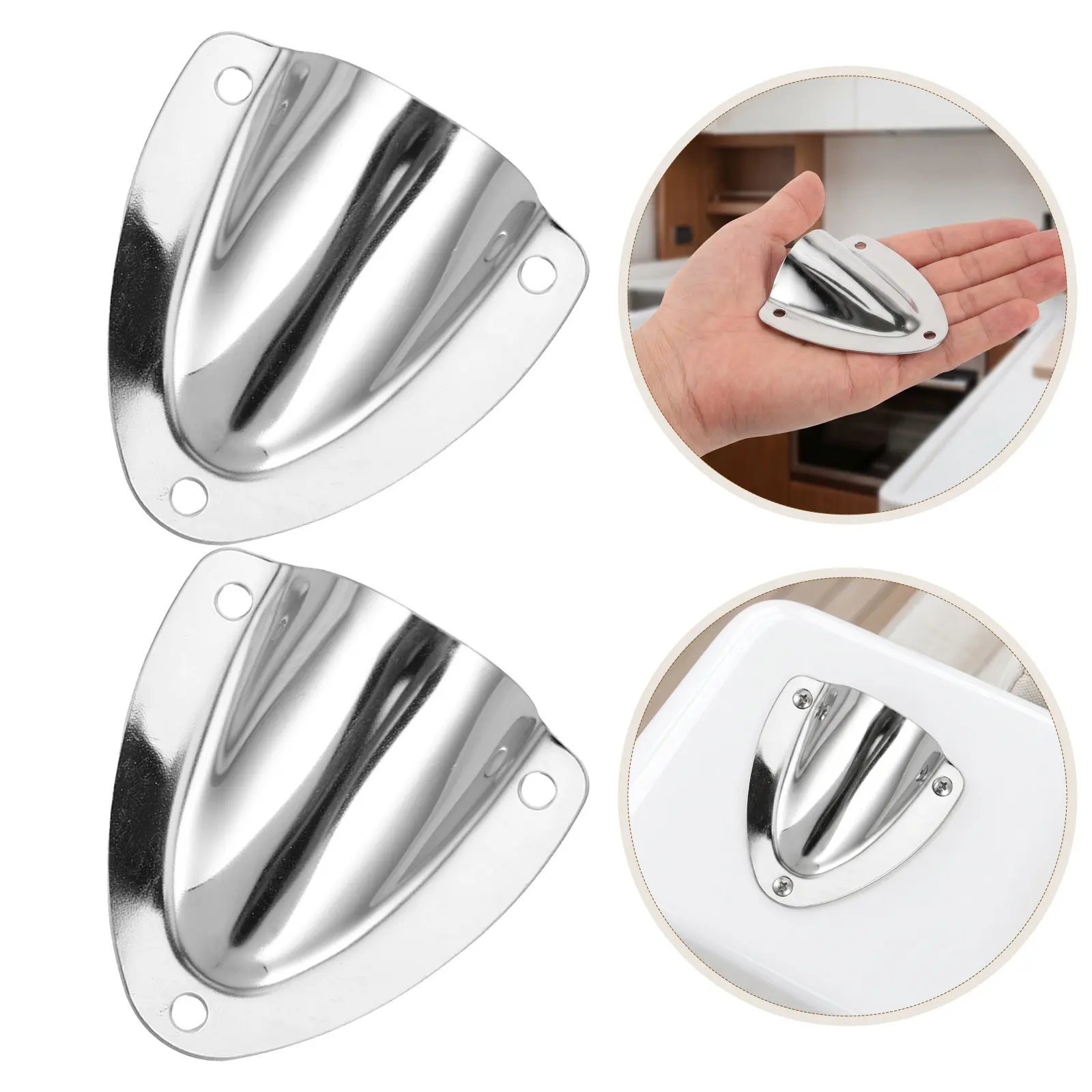 10Pcs Stainless Steel Marine Boat Ventilation Cover Clam Shell Air Vent Grille for Yacht Cabin Engine Exhaust Airflow Vent Cap