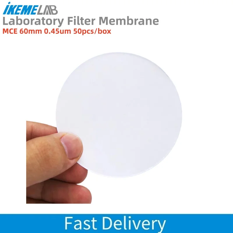 

IKEME 50 шт. 60 мм 0,45 мкм Лабораторные мембранные фильтры MCE, микропористые мембраны для научных исследований