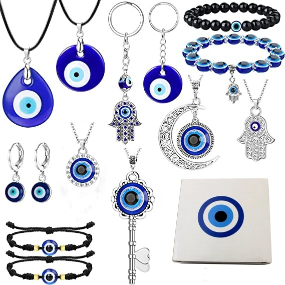 14 Pcs Devil's Eye Style Accessories Set Women's Accessories Gift Summer Travel Fashion Trend Accessories