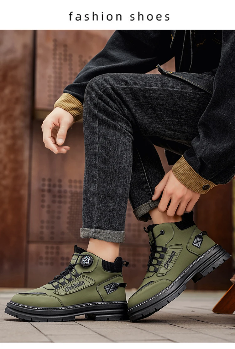 Herren-High-Top-Stiefel, Stofffutter für hohen Komfort, geeignet für Outdoor-Sportarten und den täglichen Gebrauch. – Detail 13