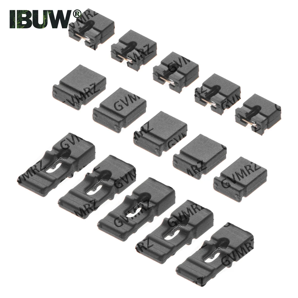 100PCS/LOT 2.0mm Jumper Cap Opening Short Long Cap Black Connecting Pin Spacing 2.0MM