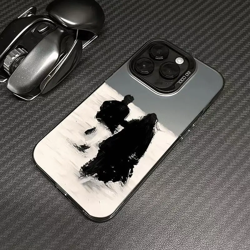 

Running in the snow phone case for iPhone 16 15 14 13 12 11 Pro/ Max/Plus shock-proof rear cover anti-fingerprint.